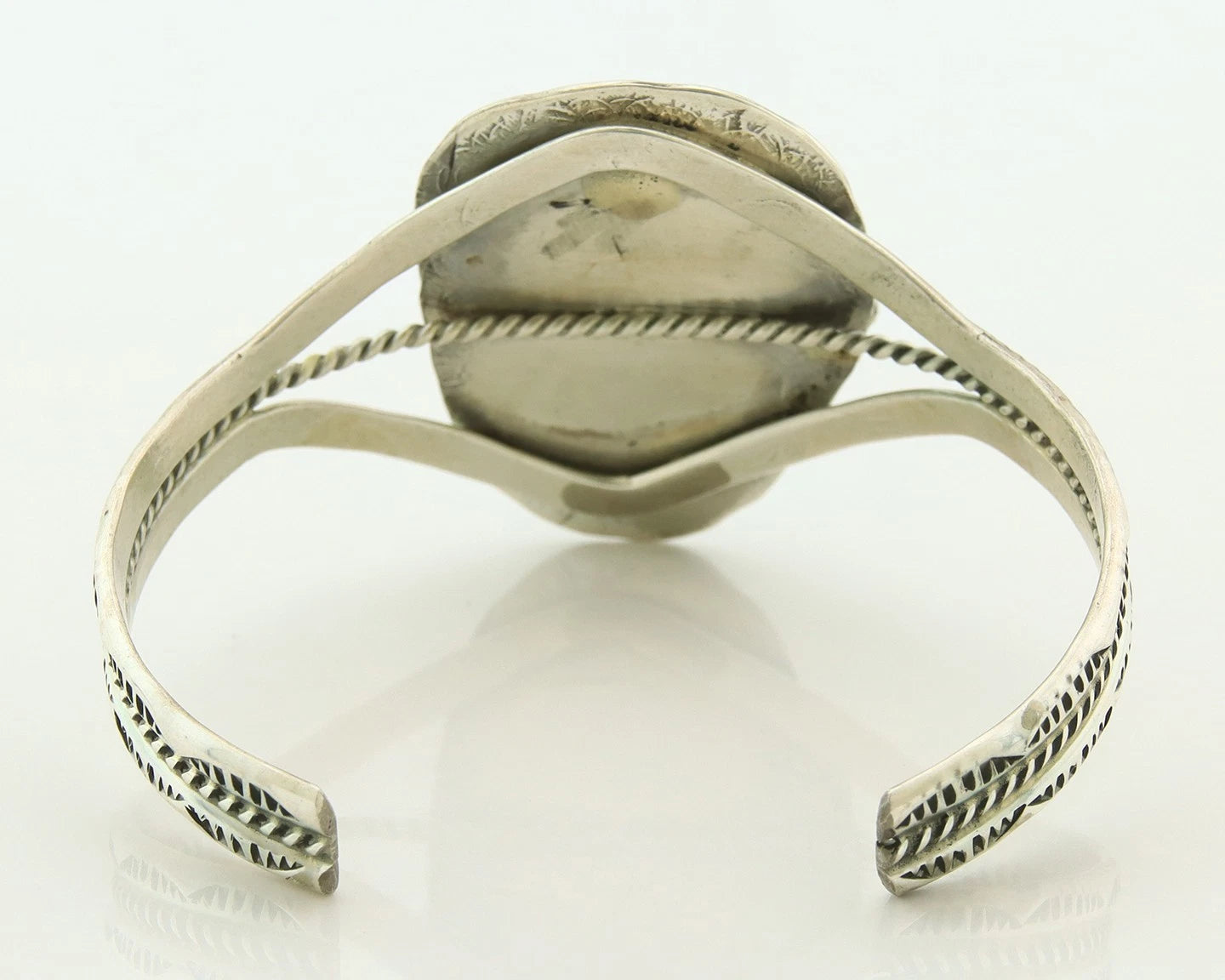 Navajo Cuff Bracelet Sterling Silver Turquoise Handmade Vintage Native Artist