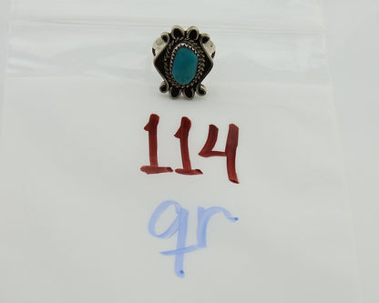 Navajo Handmade Ring 925 Silver Natural Arizona Turquoise Artist C.80's