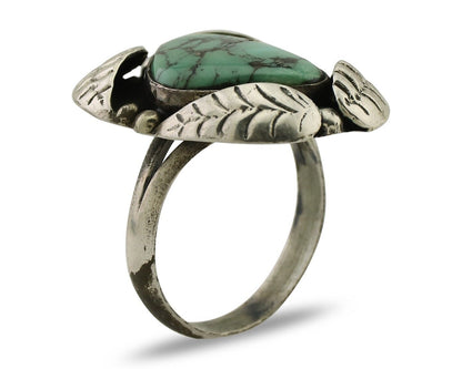 Navajo Ring 925 Silver Natural Turquoise Native American Artist C.80's