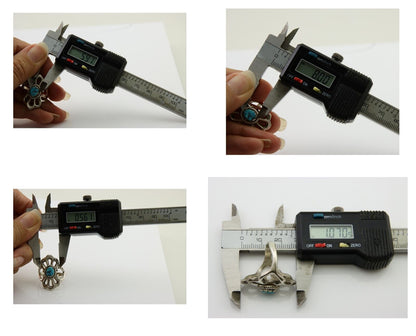 Navajo Sand Cast Ring 925 Silver Sleeping Beauty Turquoise Artist C.80's