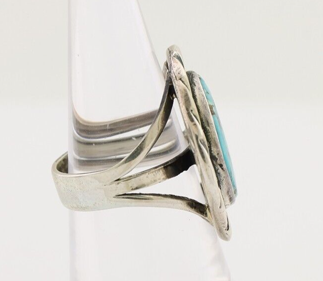 Navajo Handmade Ring 925 Silver Turquoise Native American Artist C.80's