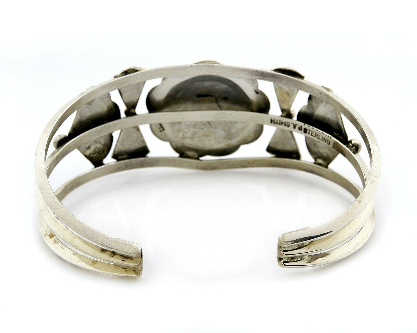 VTG Navajo Indian Artist Pricilla Apacheto Handmade .925 Silver Cuff