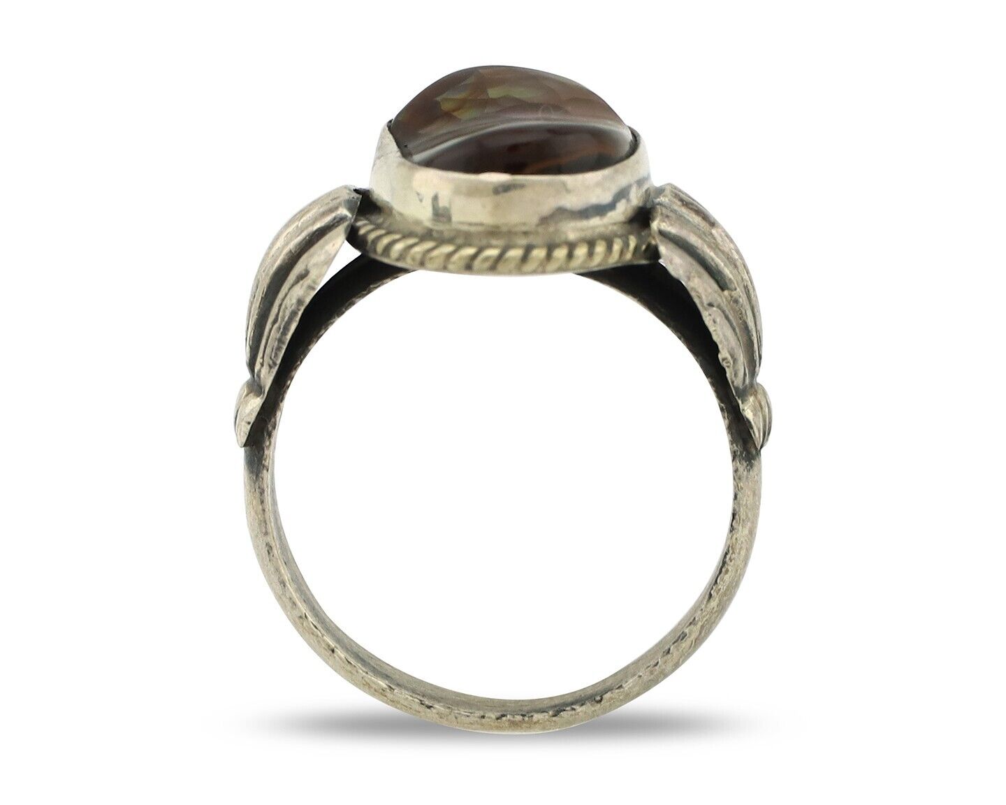 Navajo Handmade Ring 925 Silver Natural High Grade Fire Opal Native Artist C.80s