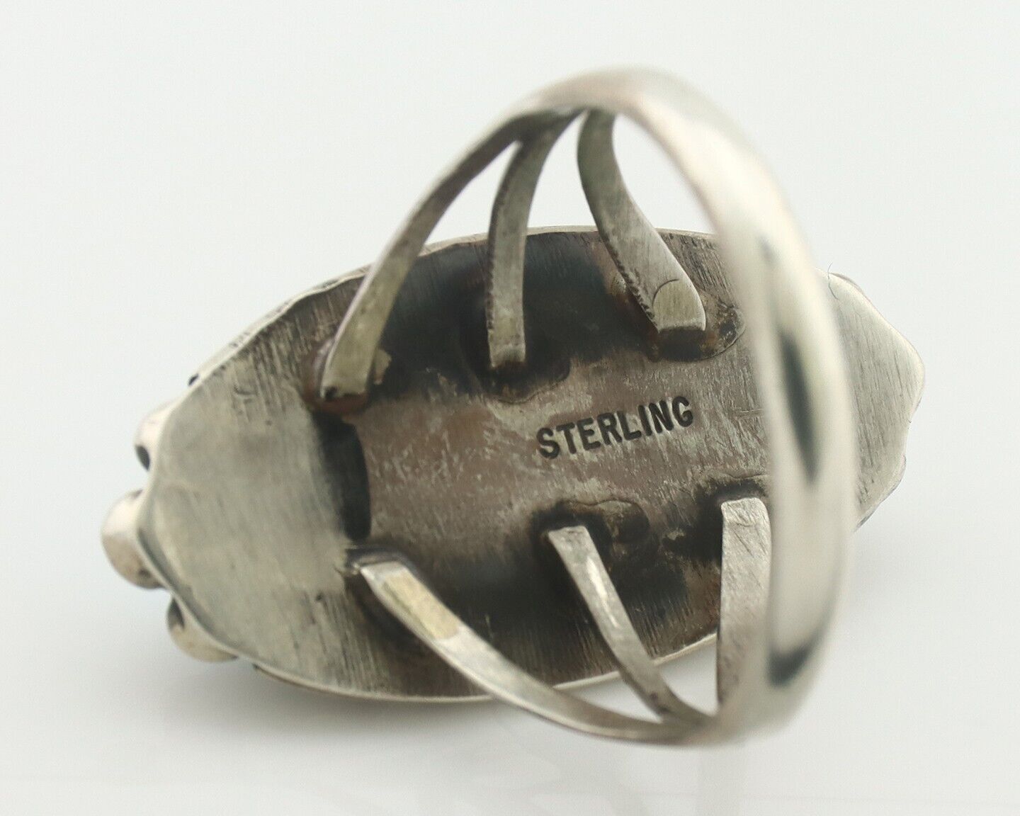 Navajo Ring .925 Silver Sleeping Beauty Turquoise Native American Artist C.80's