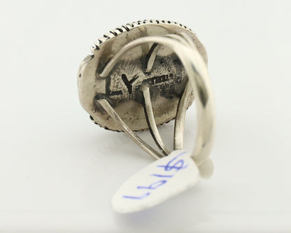 Navajo Ring 925 Silver Natural Blue Turquoise Artist Signed Larry Yazzie C.80's