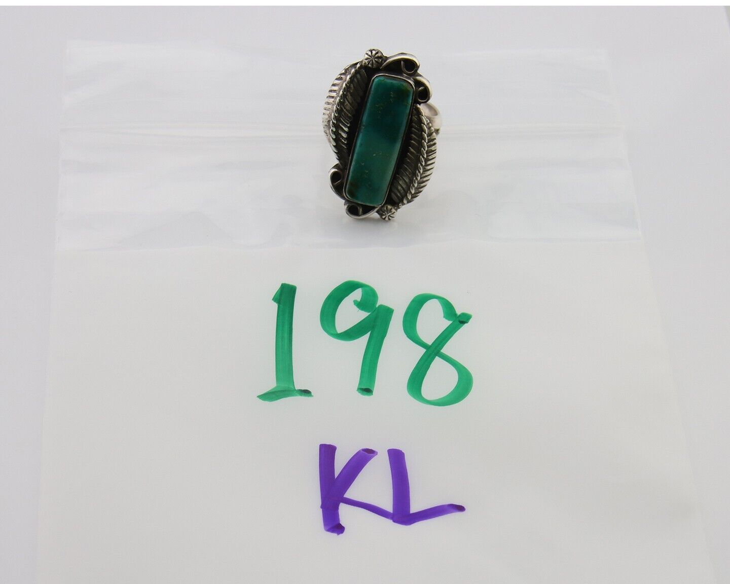 Navajo Handmade Ring 925 Silver Natural Turquoise Native Artist C.80's