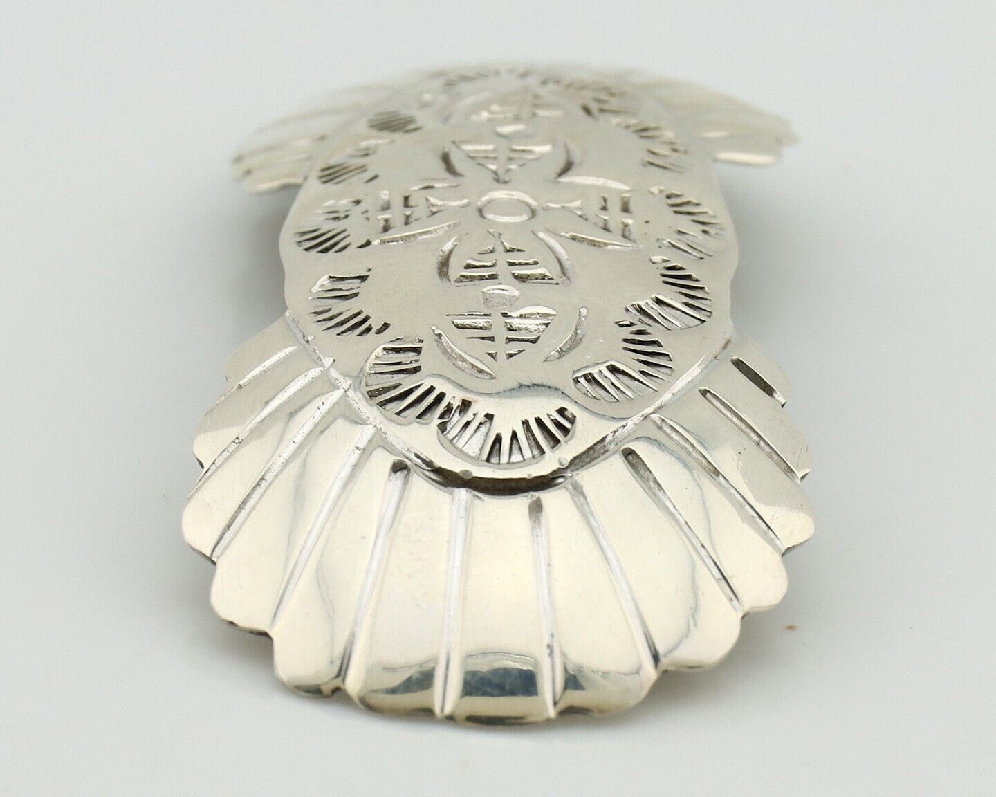 Women's Navajo Hair Clip Hand Stamped 925 Silver Artist Signed C Montoya C.80's