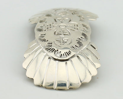 Women's Navajo Hair Clip Hand Stamped 925 Silver Artist Signed C Montoya C.80's