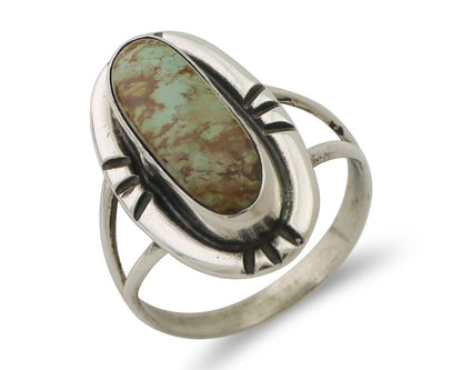 Navajo Ring 925 Silver Blue Gem Turquoise Native American Artist C.80's