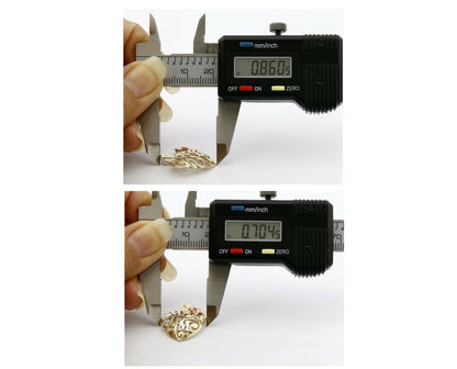 Mom Heart & Flower Yellow Rose White Gold Pendant