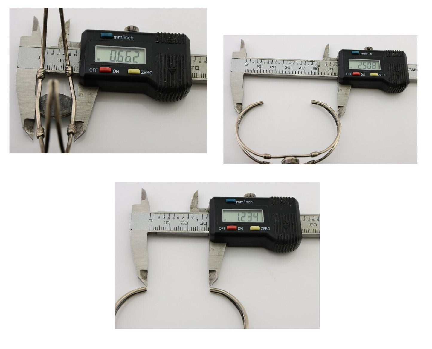 Navajo Cuff Bracelet 925 Silver Natural Blue Turquoise Native American C.80's