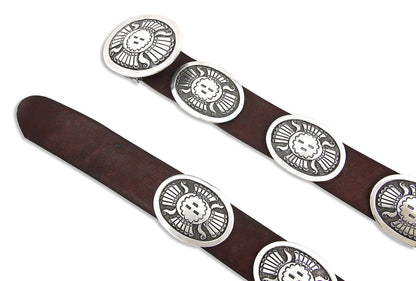 VTG Unworn Navajo Benny Benally .925 Silver Handmade Concho Belt
