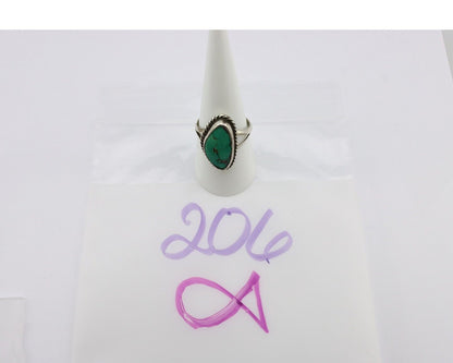 Navajo Ring 925 Silver Natural Turquoise Artist Signed Rabbit Stick C.80's