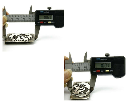 Navajo Money Clip .925 Silver & Nickle Hand Stamped Artist RB C.80's-90's