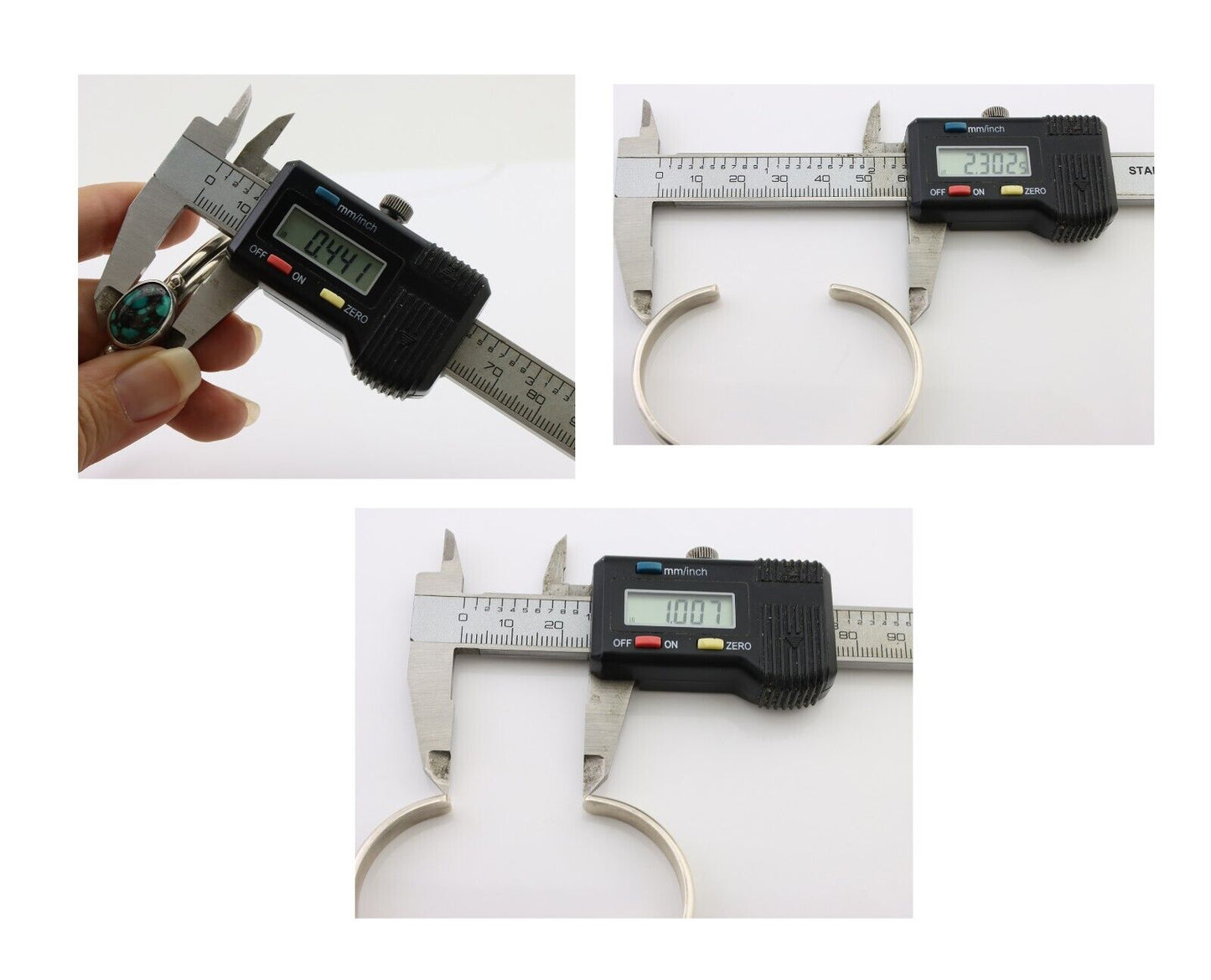 Navajo Cuff Bracelet 925 Silver Natural Blue Turquoise Native American C.80's