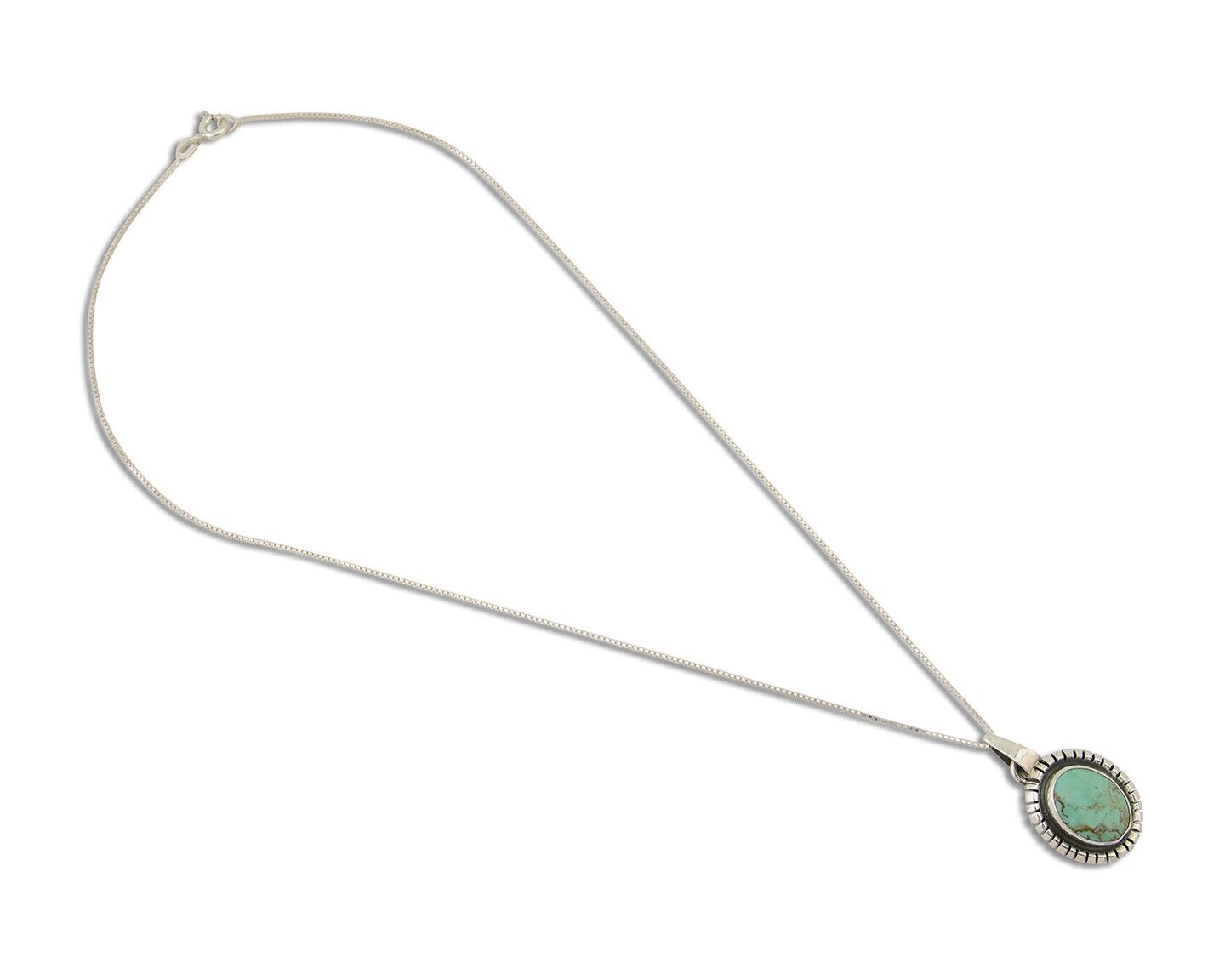 Navajo Necklace 925 Silver Natural Turquoise Native American Artist C.80's