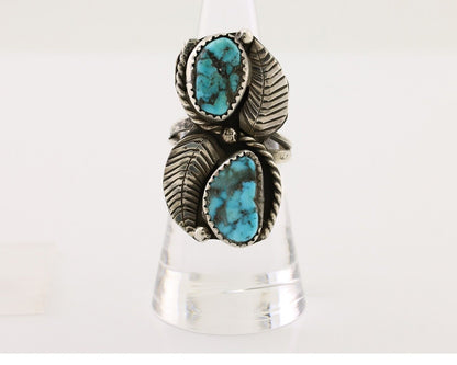 Navajo Handmade Ring 925 Silver Natural Tuquoise Native American Artist C.80's
