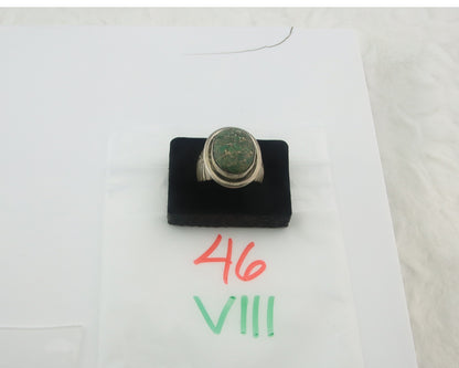 Men Navajo Ring Sterling Silver Turquoise Signed Doug Zachary Size 16.25