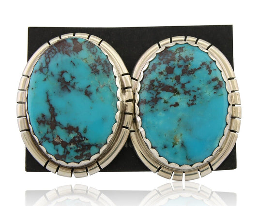 Navajo Earrings 925 Silver Blue Turquoise Native American Artist C.80's