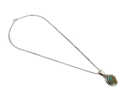 Navajo Necklace 925 Silver Arizona Turquoise Handmade Signed Gecko C.90's