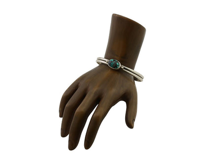 Navajo Cuff Bracelet 925 Silver Natural Blue Turquoise Native American C.80's