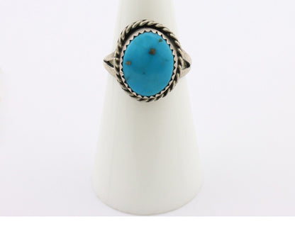 Navajo Ring 925 Silver Blue Turquoise Native American Artist C.80's