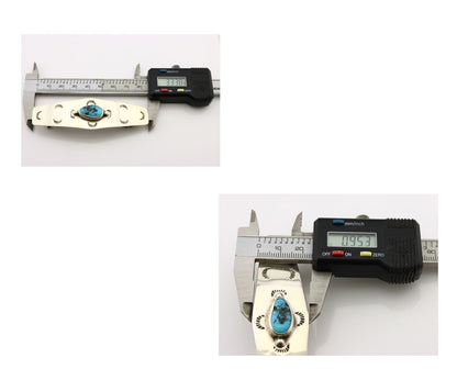 Women Navajo Hair Clip Barrette Blue Turquoise 925 Silver Native American C.80's