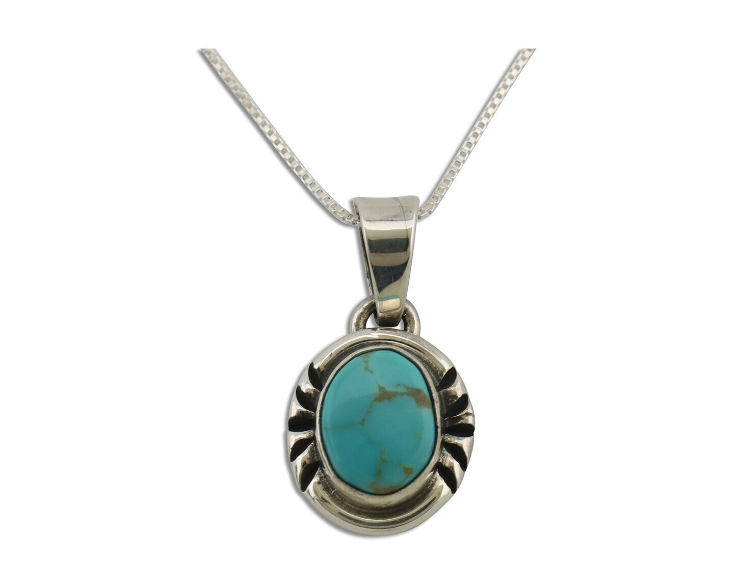Navajo Necklace 925 Silver Arizona Turquoise Handmade Signed Gecko C.90's