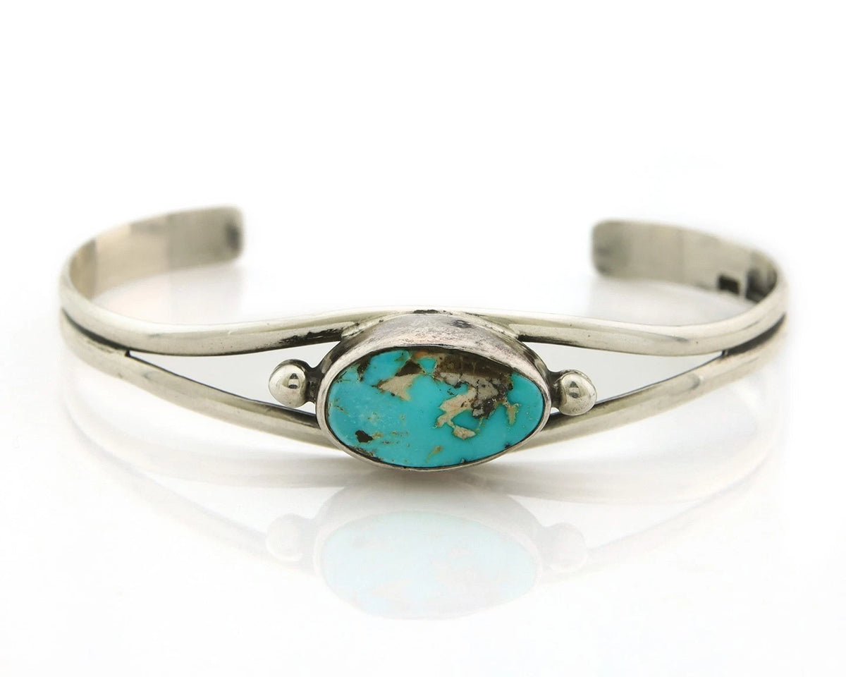 Navajo Cuff Bracelet 925 Sterling Silver Turquoise Vintage Handmade