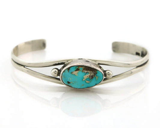 Navajo Cuff Bracelet 925 Sterling Silver Turquoise Vintage Handmade