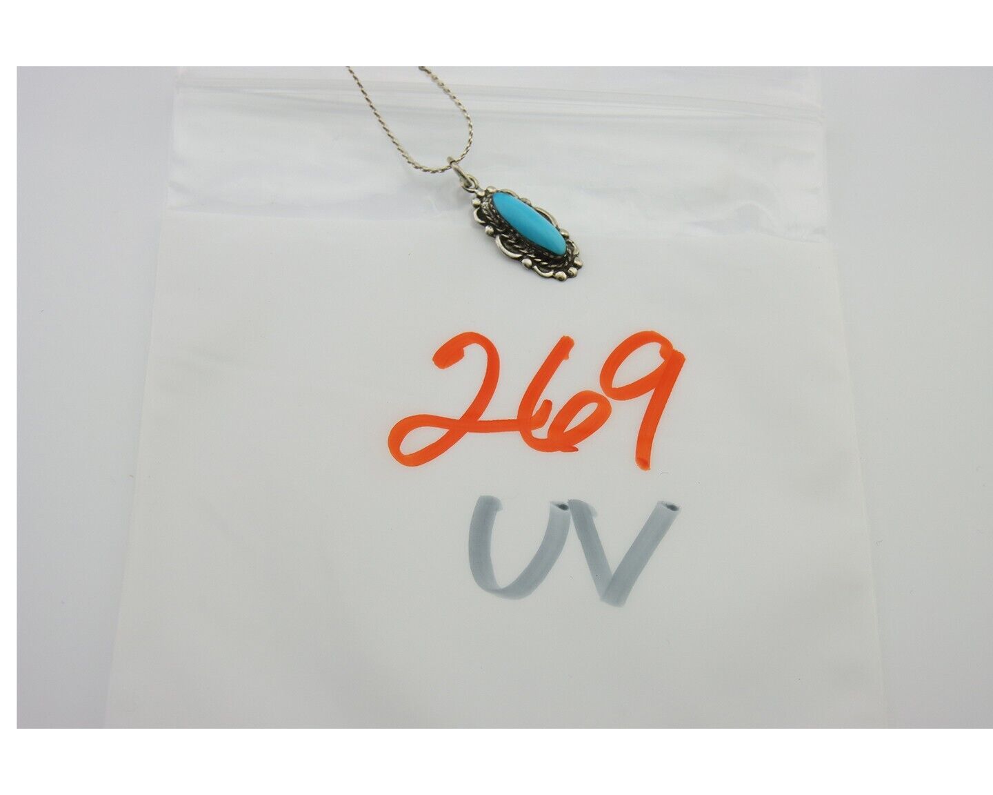 Navajo Necklace 925 Silver Natural Turquoise Artist Signed Square C.80's