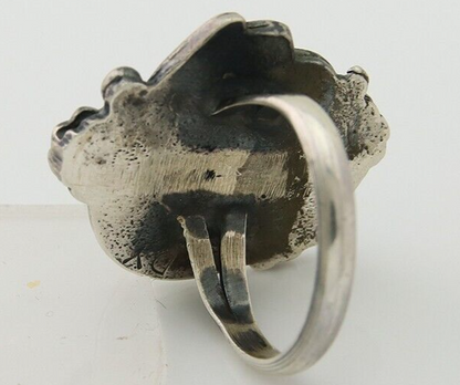 Navajo Handmade Ring 925 Sterling Silver Natural Turquoise Native Artist C.80's