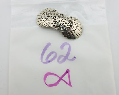 Women's Navajo Hair Clip Hand Stamped 925 Silver Native American Artist C.80's