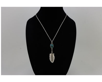 Navajo Turquoise Necklace 925 Silver Artist Signed M Montoya C.80's