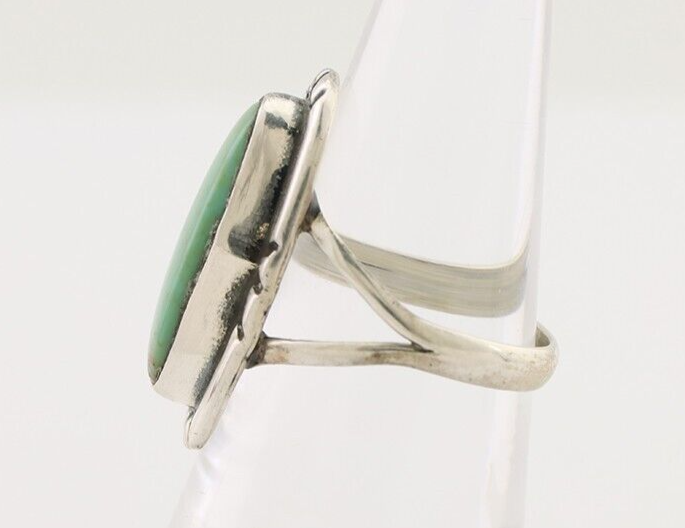 Navajo Handmade Ring 925 Silver Green Turquoise Artist Signed Kachina C.80's