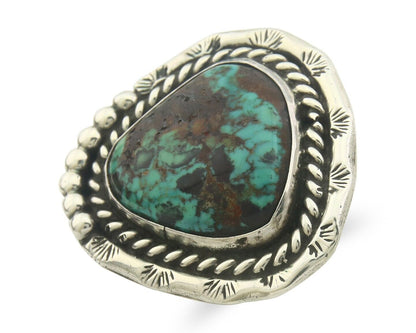 Navajo Ring 925 Sterling Turquoise Handmade Native Artist C.80's Size 5.5