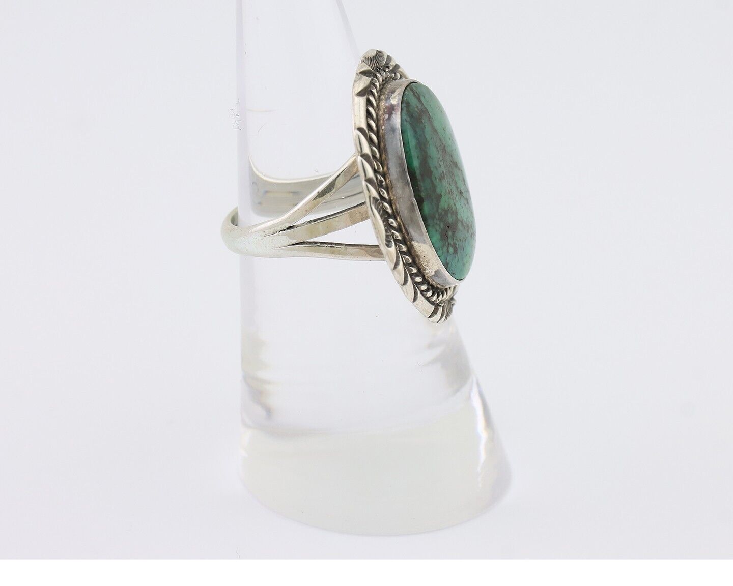 Navajo Ring 925 Silver Turquoise Signed William Denetdale Size 6.5 C.80's