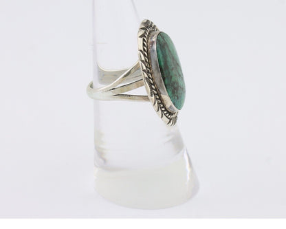 Navajo Ring 925 Silver Turquoise Signed William Denetdale Size 6.5 C.80's