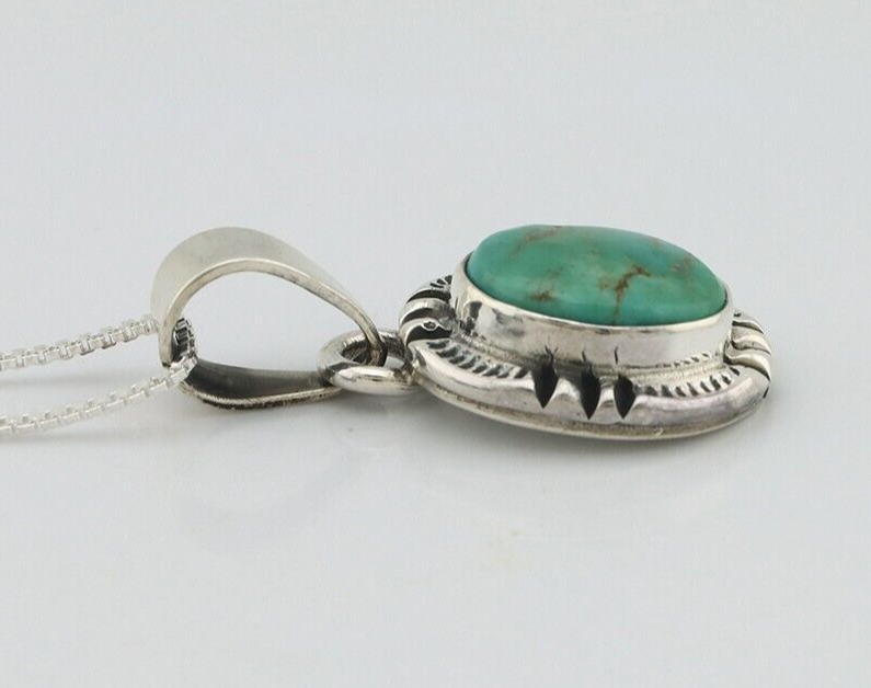 Navajo Necklace 925 Silver Arizona Turquoise Handmade Signed Gecko C.90's