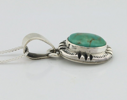 Navajo Necklace 925 Silver Arizona Turquoise Handmade Signed Gecko C.90's