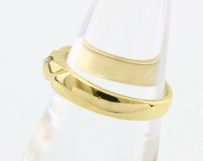 Natural Diamond Band 14k Solid Yellow Gold 3-Stone Ring