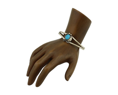 Navajo Slave Bracelet 925 Silver Arizona Turquoise Native American Artist C.80's