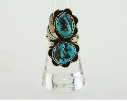 Navajo Handmade Ring 925 Silver Turquoise Artist Signed F C.80's