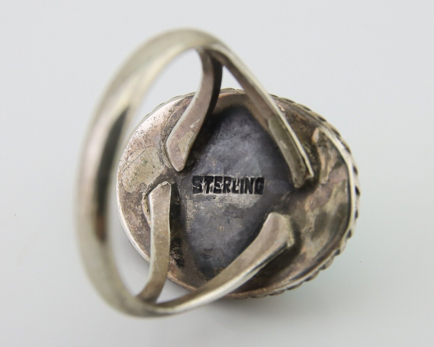 Navajo Handmade Ring 925 Silver Natural Turquoise Native Artist C.80's