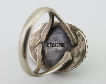 Navajo Handmade Ring 925 Silver Natural Turquoise Native Artist C.80's