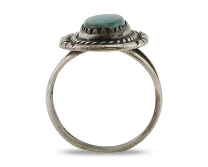 Navajo Handmade Ring 925 Silver Kingman Turquoise Size 6.25 C.80's