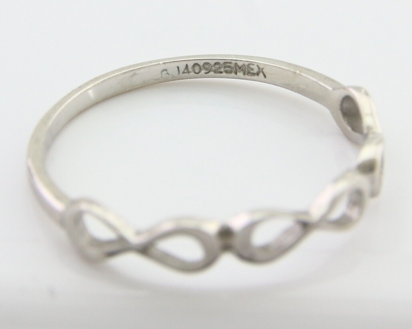 Infinity Heart Promise Ring 925 Solid Silver Size 8.25