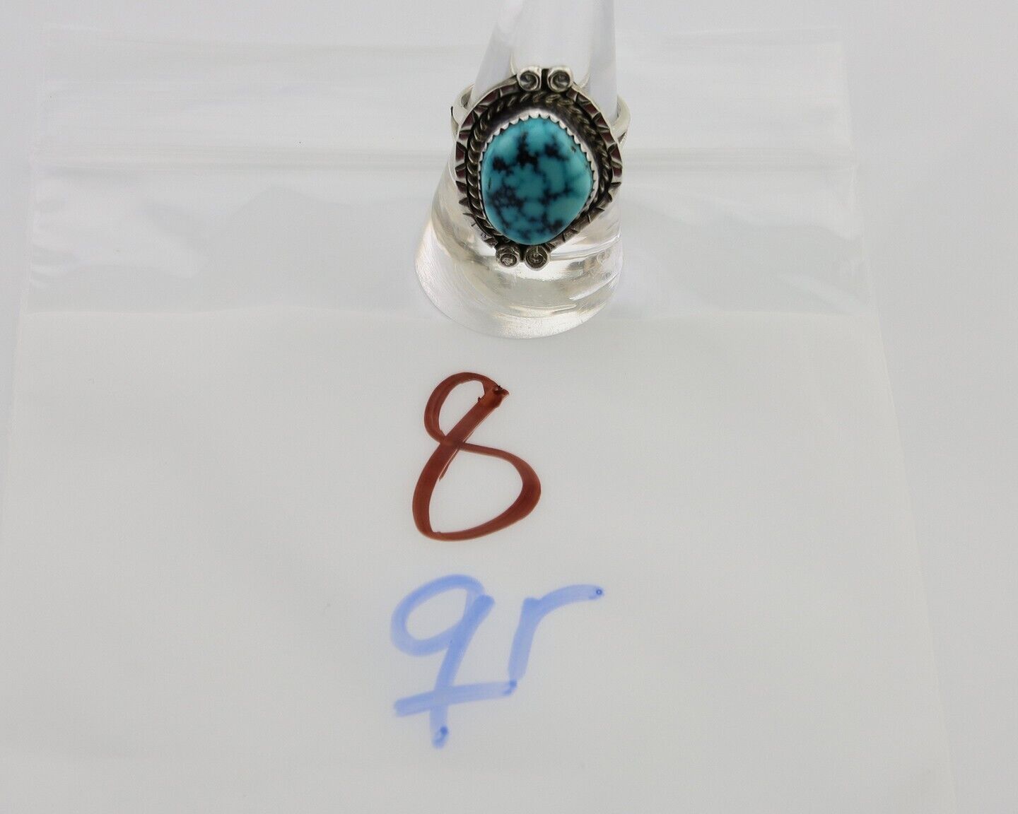 Navajo Handmade Ring 925 Silver Turquoise Native American Artist C.80's