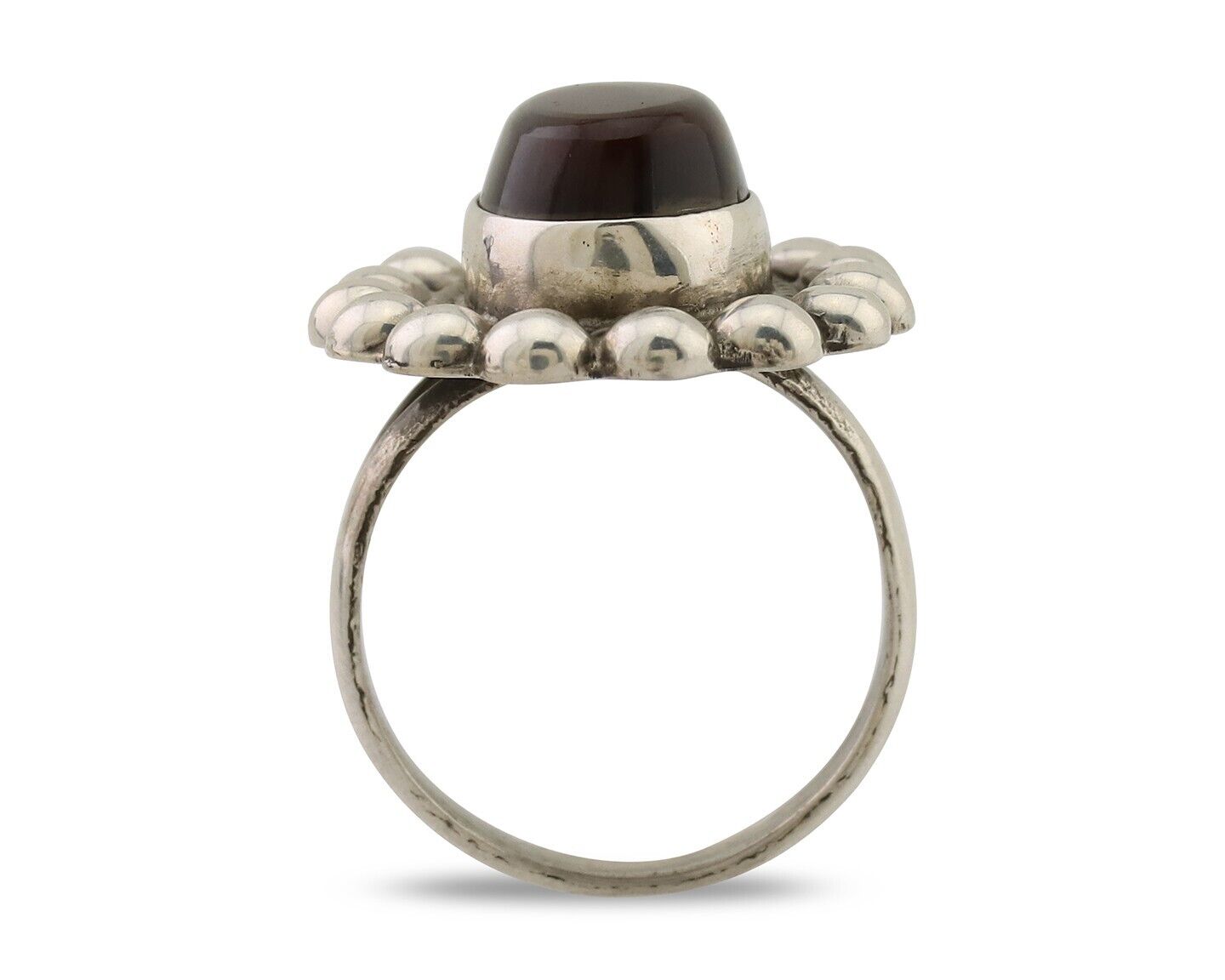 Navajo Handmade Ring 925 Silver Natural Fire Opal Native Artist Size 6.75 C.80's