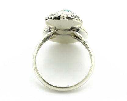 Navajo Ring .925 Silver Natural Mined Southwest Turquoise Artist Signed SN C80s